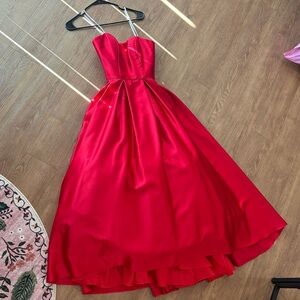 Betsy & Adam Red Prom Dress